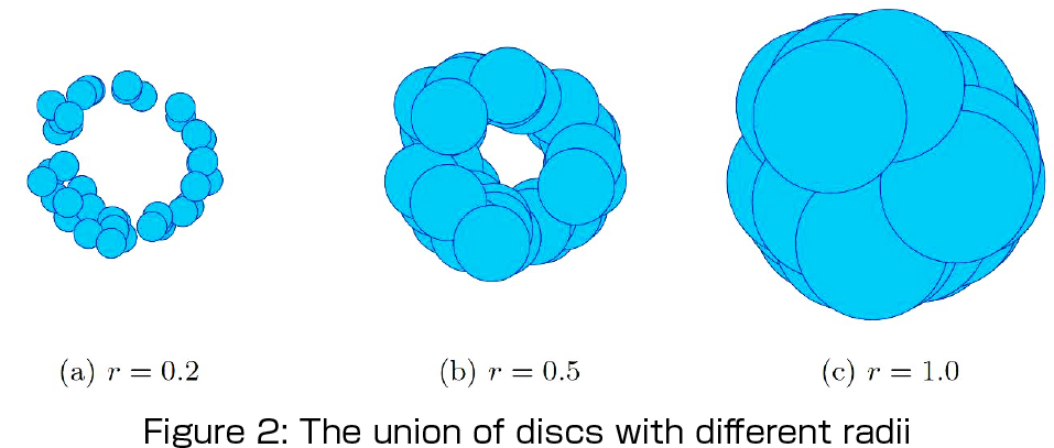 Figure 2: The union of discs with diﬀerent radii
